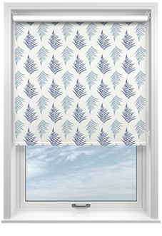 Delicate Ferns, Blue - Roller Blind